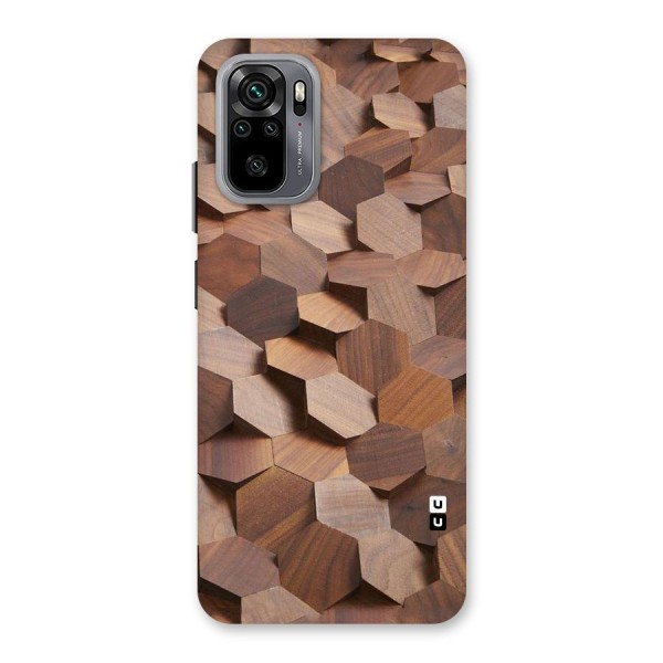 Uplifted Wood Hexagons Back Case for Redmi Note 10