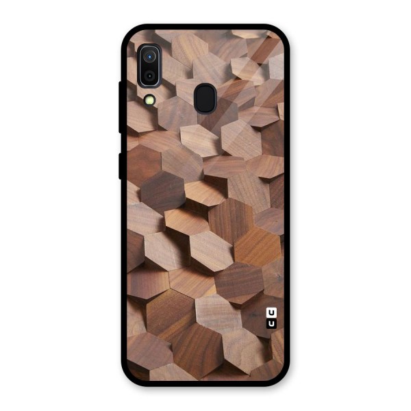 Uplifted Wood Hexagons Glass Back Case for Galaxy A30