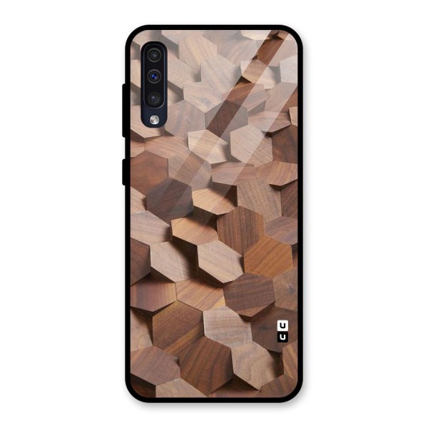 Uplifted Wood Hexagons Glass Back Case for Galaxy A50s