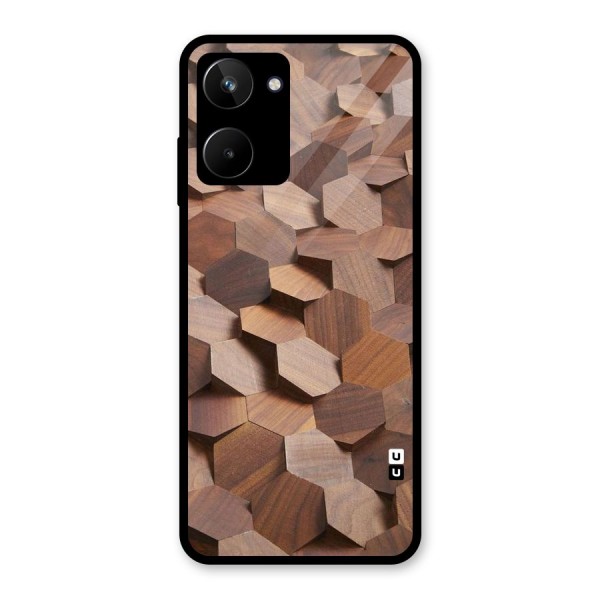 Uplifted Wood Hexagons Glass Back Case for Realme 10