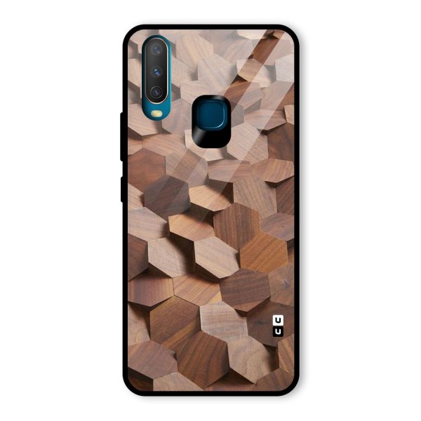 Uplifted Wood Hexagons Glass Back Case for Vivo Y15