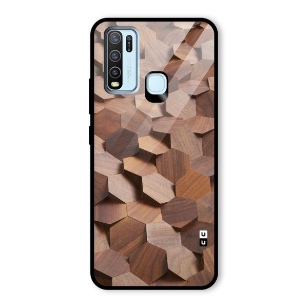 Uplifted Wood Hexagons Glass Back Case for Vivo Y50