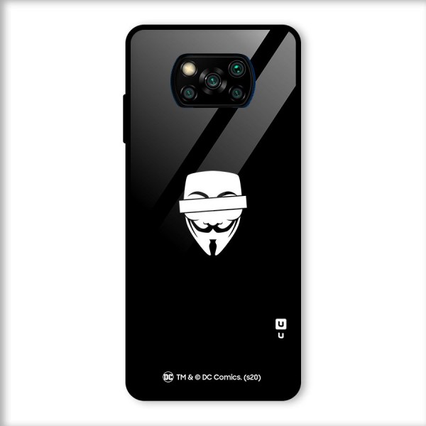 Vendetta Minimal Mask Glass Back Case for Poco X3