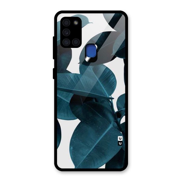 Very Aesthetic Leafs Glass Back Case for Galaxy A21s