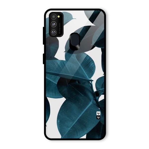 Very Aesthetic Leafs Glass Back Case for Galaxy M21