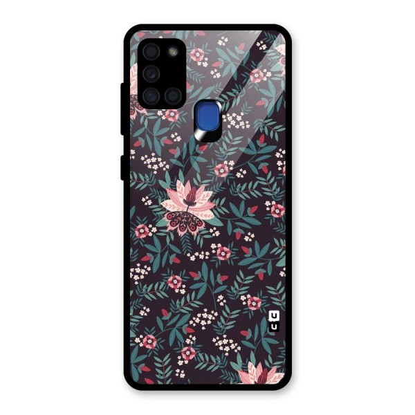 Very Leafy Pattern Glass Back Case for Galaxy A21s