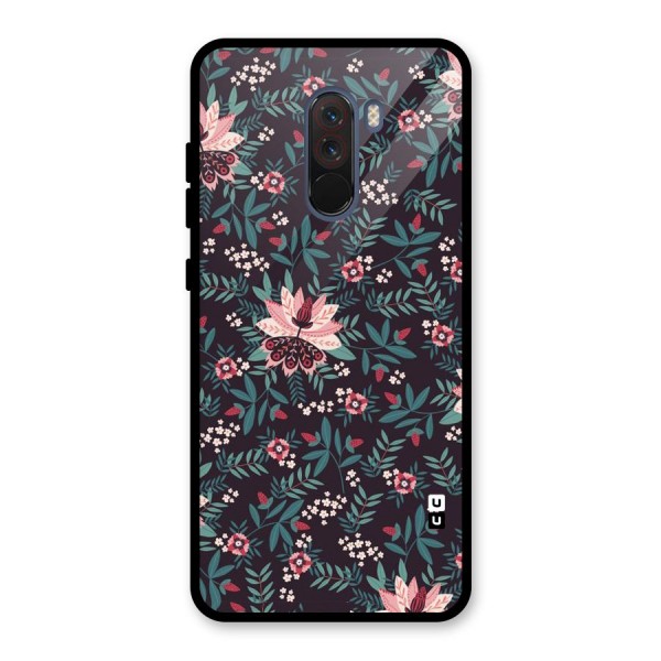 Very Leafy Pattern Glass Back Case for Poco F1