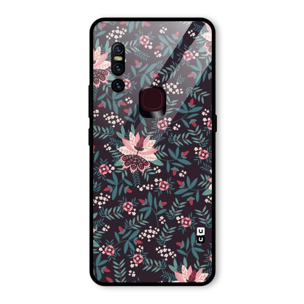 Very Leafy Pattern Glass Back Case for Vivo V15