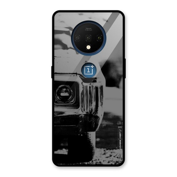 Vintage Car Black and White Glass Back Case for OnePlus 7T