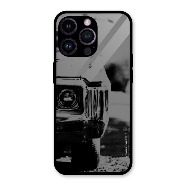 Vintage Car Black and White Glass Back Case for iPhone 14 Pro Max