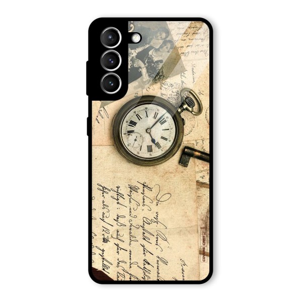 Vintage Key And Compass Glass Back Case for Galaxy S21 5G