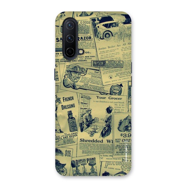 Vintage Newspaper Cutouts Back Case for OnePlus Nord CE 5G