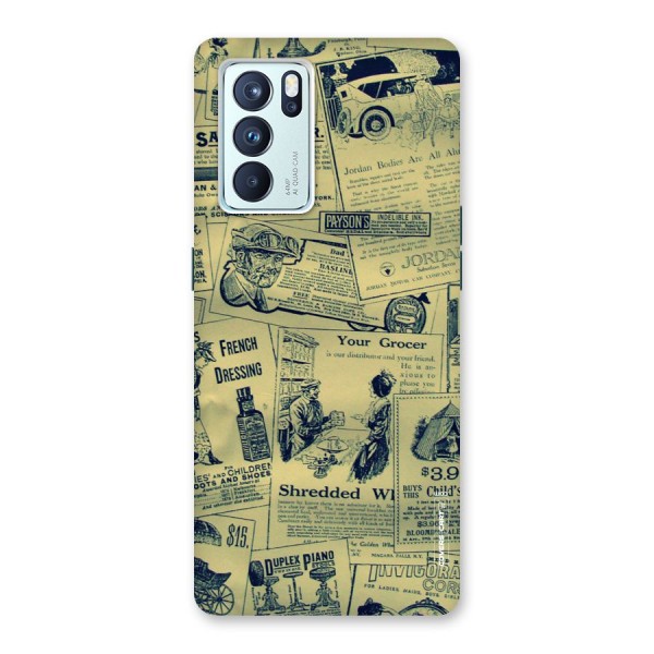 Vintage Newspaper Cutouts Back Case for Oppo Reno6 Pro 5G