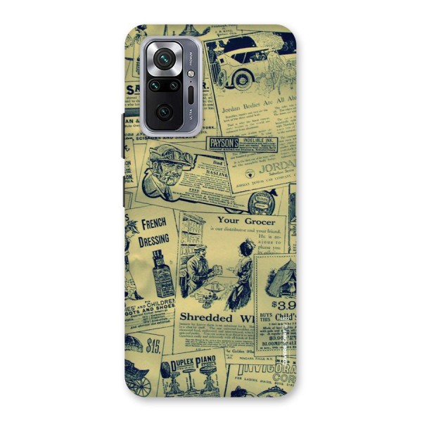 Vintage Newspaper Cutouts Back Case for Redmi Note 10 Pro