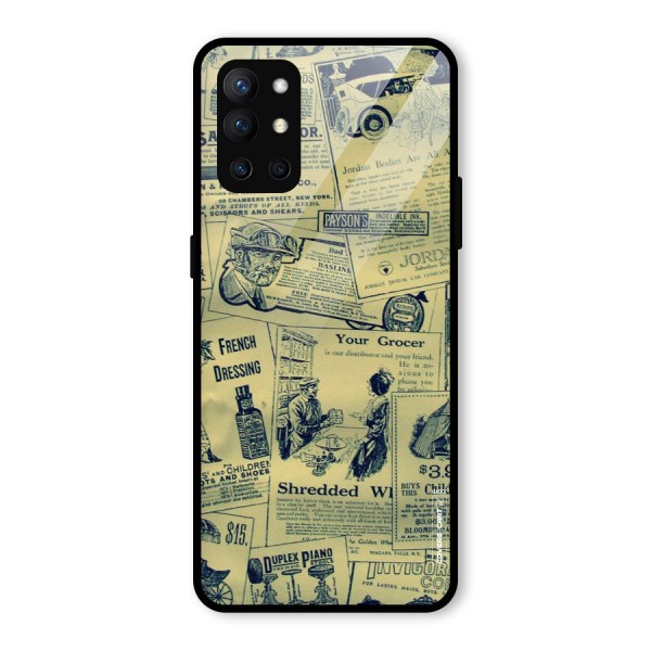 Vintage Newspaper Cutouts Glass Back Case for OnePlus 9R