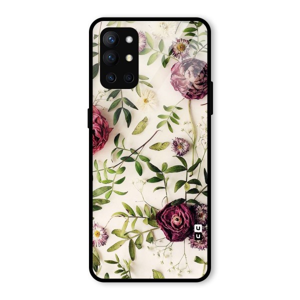 Vintage Rust Floral Glass Back Case for OnePlus 9R