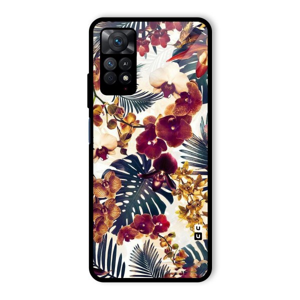 Vintage Rustic Flowers Glass Back Case for Redmi Note 11 Pro Plus 5G