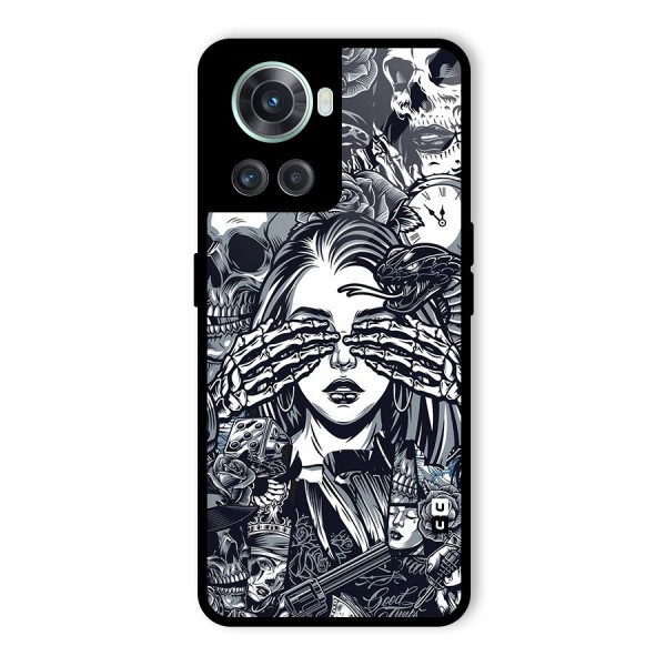 Vintage Skulls and Girl Style Glass Back Case for OnePlus 10R