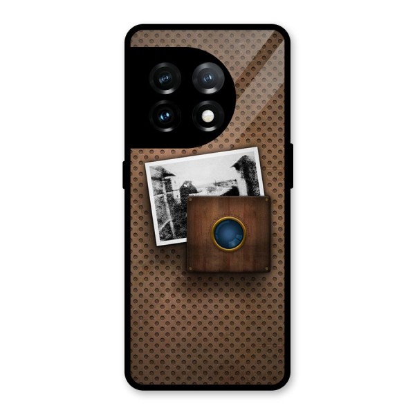 Vintage Wood Camera Glass Back Case for OnePlus 11