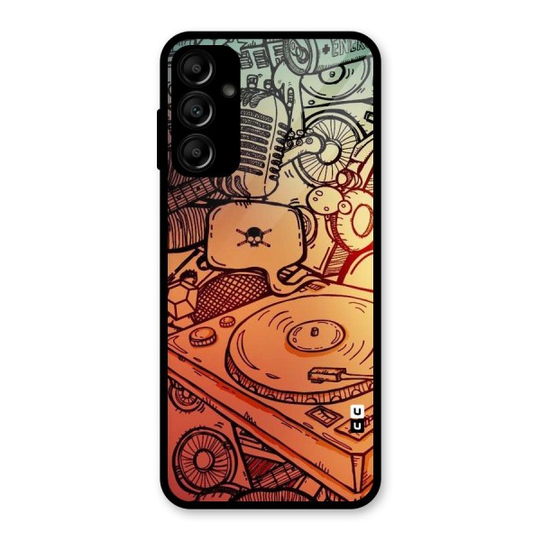 Vinyl Design Glass Back Case for Galaxy A14 5G