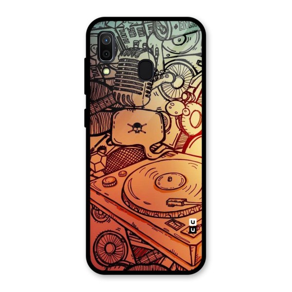 Vinyl Design Glass Back Case for Galaxy A30