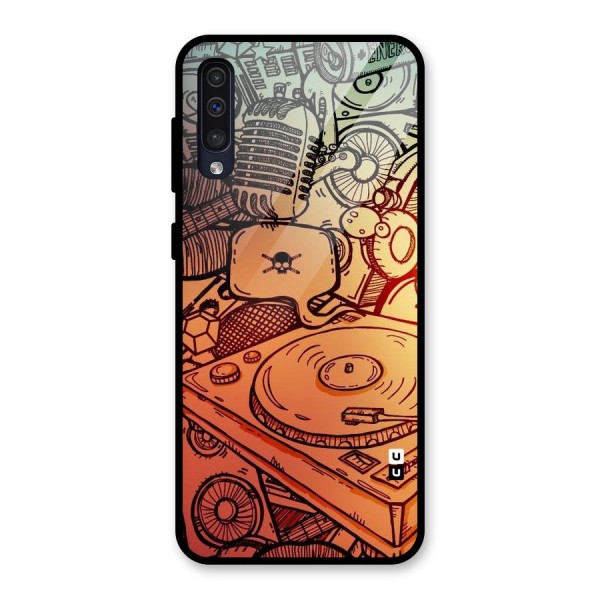 Vinyl Design Glass Back Case for Galaxy A50