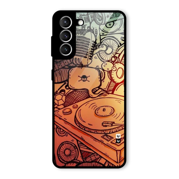 Vinyl Design Glass Back Case for Galaxy S21 5G