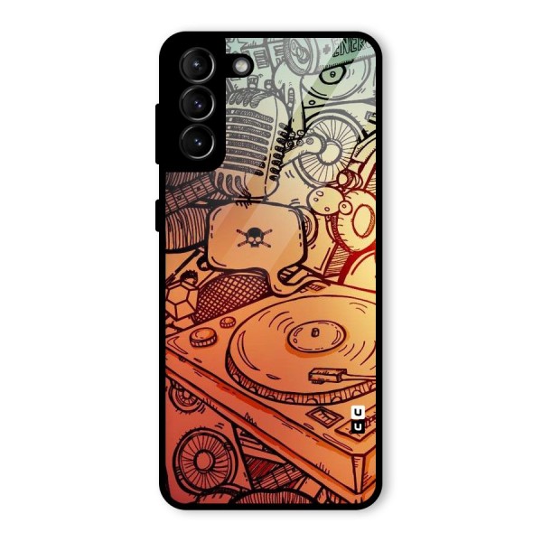 Vinyl Design Glass Back Case for Galaxy S21 Plus