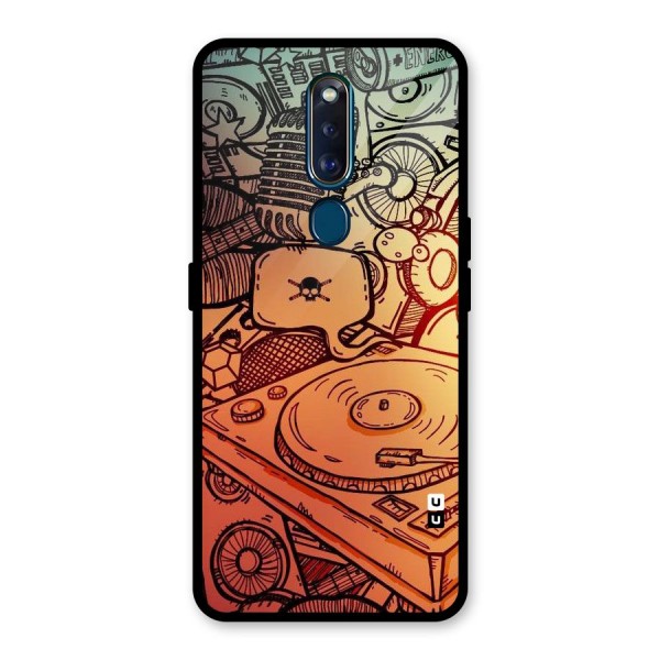 Vinyl Design Glass Back Case for Oppo F11 Pro