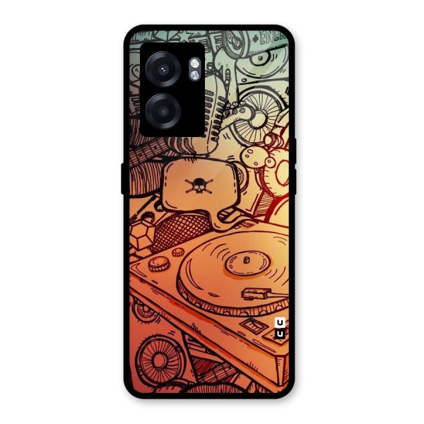 Vinyl Design Glass Back Case for Oppo K10 (5G)