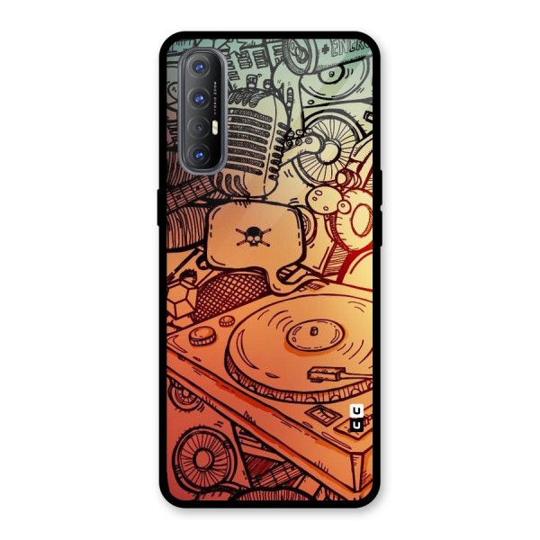 Vinyl Design Glass Back Case for Oppo Reno3 Pro