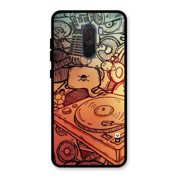 Vinyl Design Glass Back Case for Poco F1