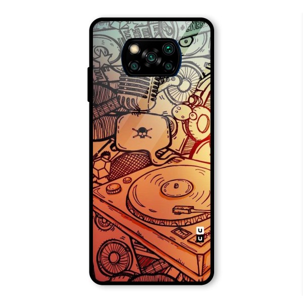 Vinyl Design Glass Back Case for Poco X3 Pro