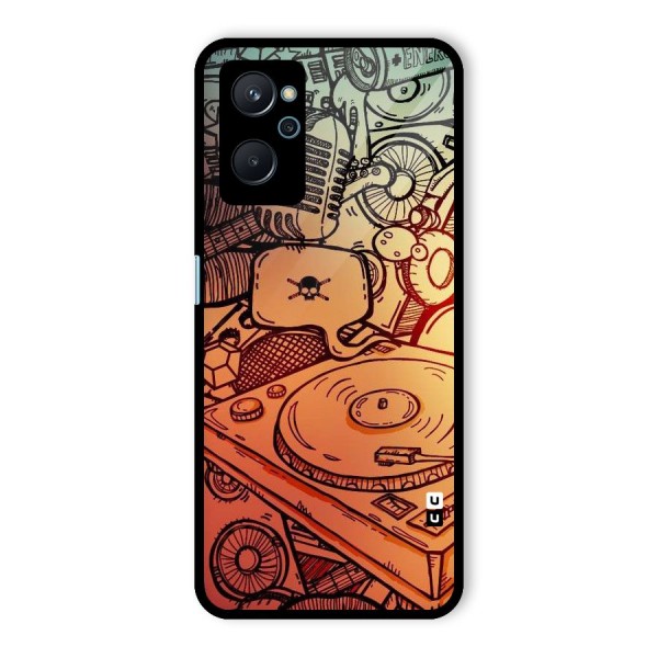 Vinyl Design Glass Back Case for Realme 9i