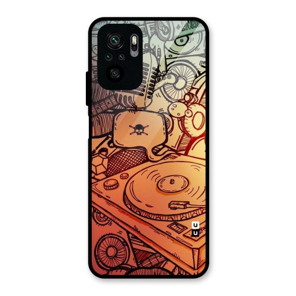 Vinyl Design Glass Back Case for Redmi Note 10