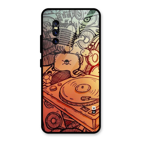 Vinyl Design Glass Back Case for Vivo V15 Pro