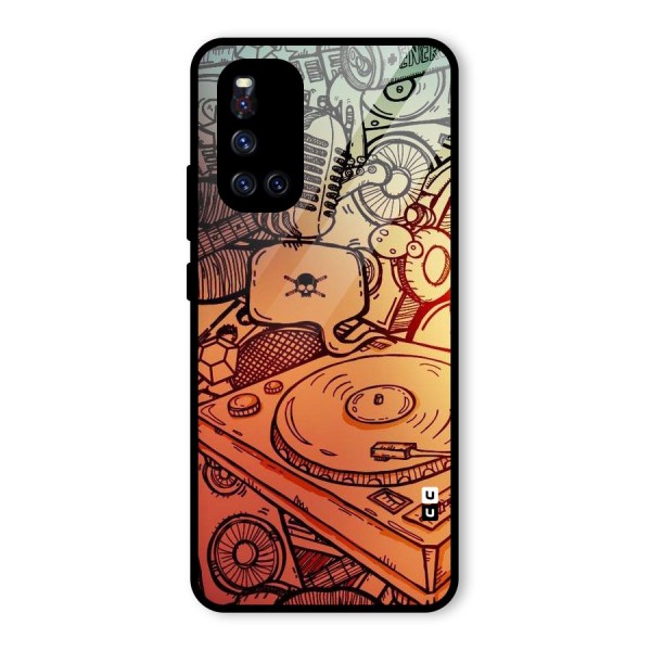 Vinyl Design Glass Back Case for Vivo V19