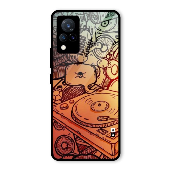 Vinyl Design Glass Back Case for Vivo V21 5G