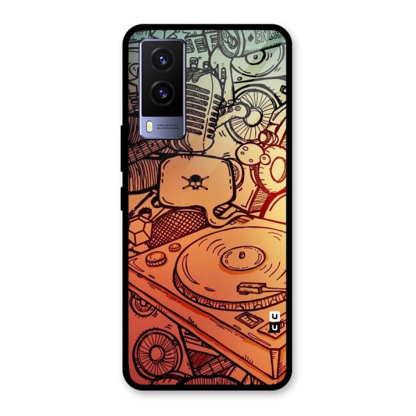 Vinyl Design Glass Back Case for Vivo V21e 5G