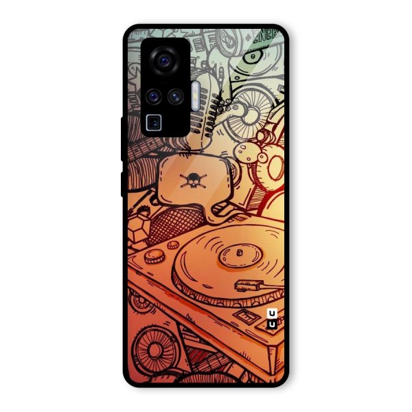 Vinyl Design Glass Back Case for Vivo X50 Pro