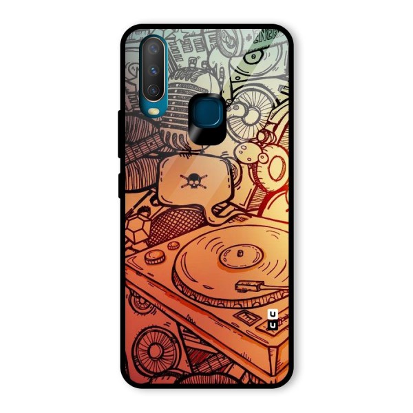 Vinyl Design Glass Back Case for Vivo Y15