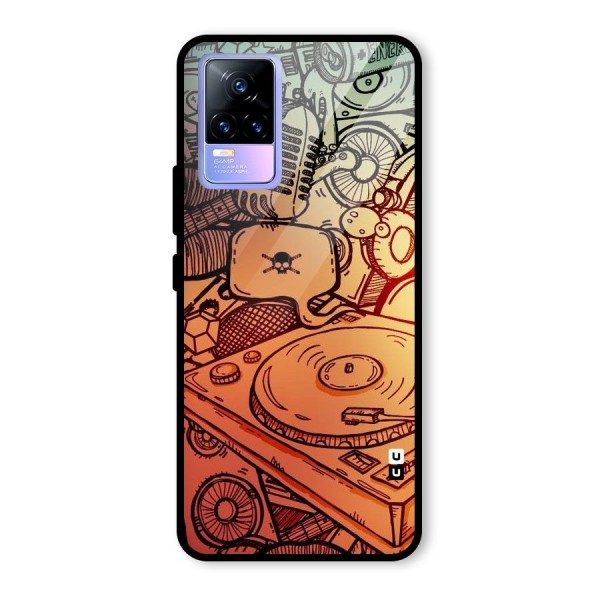 Vinyl Design Glass Back Case for Vivo Y73