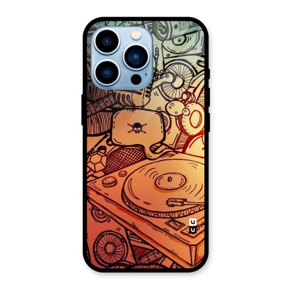 Vinyl Design Glass Back Case for iPhone 13 Pro