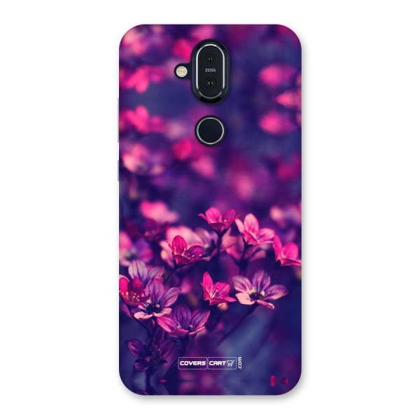 Violet Floral Back Case for Nokia 8.1