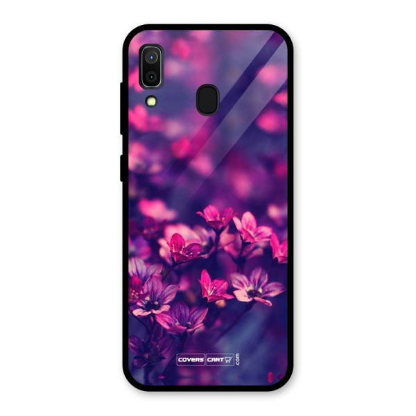 Violet Floral Glass Back Case for Galaxy A30