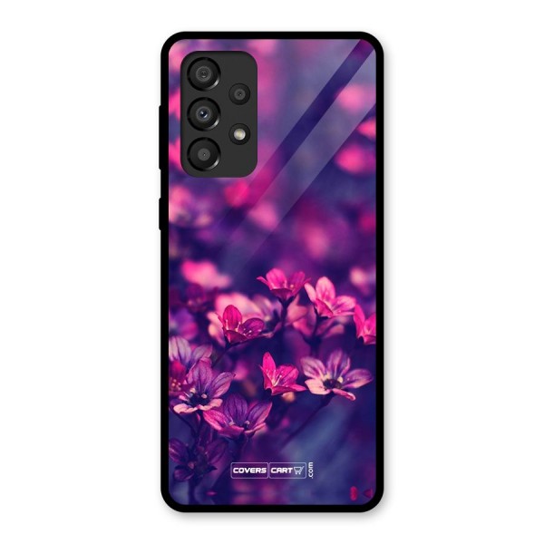 Violet Floral Glass Back Case for Galaxy A33 5G