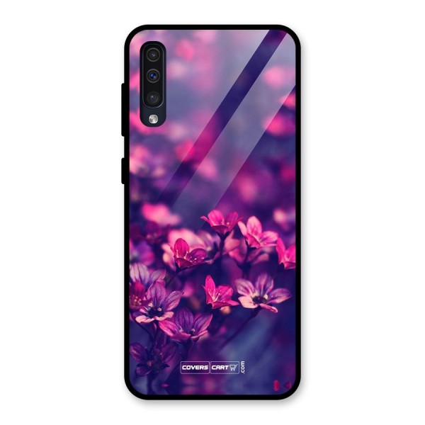 Violet Floral Glass Back Case for Galaxy A50s