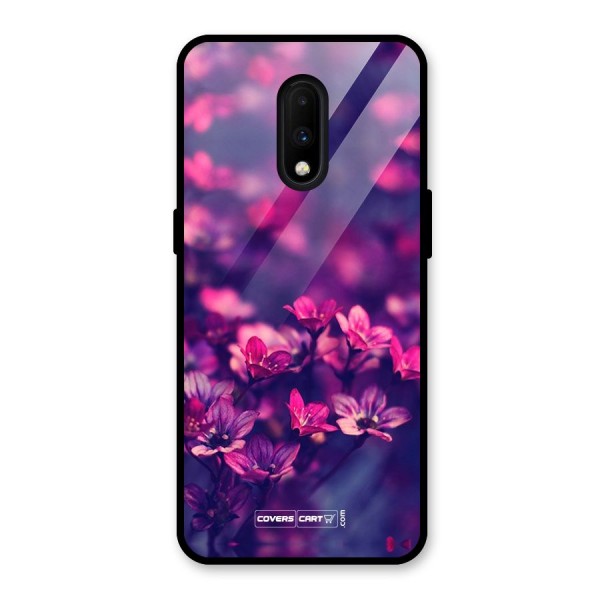 Violet Floral Glass Back Case for OnePlus 7