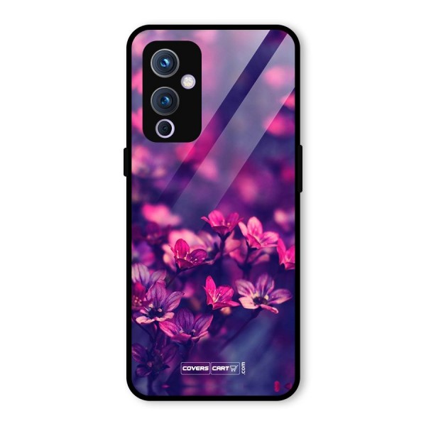 Violet Floral Glass Back Case for OnePlus 9