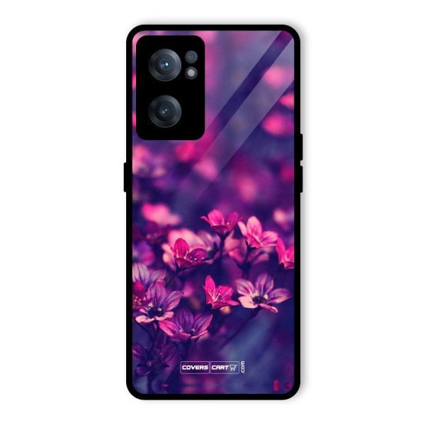 Violet Floral Glass Back Case for OnePlus Nord CE 2 5G